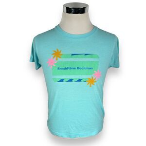 Vintage SmithKline Beckman T-Shirt Men's Medium Blue 80s USA Screen Stars Rare